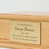 Personalised Oak Wood Ashes Urn For Adults