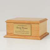 Personalised Oak Wood Ashes Urn For Adults