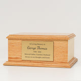 Personalised Oak Wood Ashes Urn For Adults