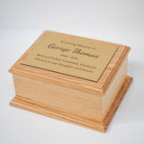 Personalised Oak Wood Ashes Urn For Adults