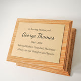 Personalised Oak Wood Ashes Urn For Adults