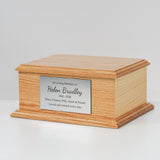 Personalised Oak Wood Ashes Urn For Adults