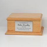 Personalised Oak Wood Ashes Urn For Adults