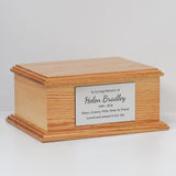 Personalised Oak Wood Ashes Urn For Adults