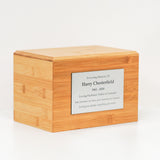 Personalised Bamboo Wood Ashes Urn For Adults