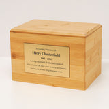 Personalised Bamboo Wood Ashes Urn For Adults