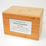 Personalised Bamboo Wood Ashes Urn For Adults