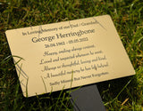 grave marker tree marker plaque