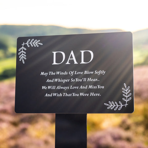 Dad Memorial Grave Marker Plaque With Ground Stake
